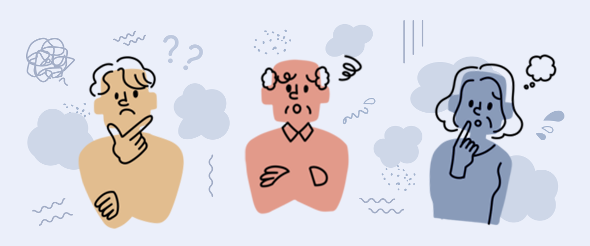 受講生のよくある悩みを表す吹き出しイラスト
